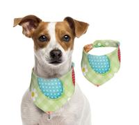 Happy Easter Colorful Easter Eggs,Dog Bandanas Cotton Pet Scarf Adjustable Bibs for Pet,S