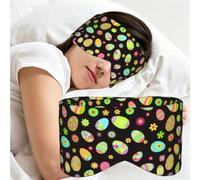 Happy Easter Colorful Easter Eggs, Sleep Mask for Home Travel, Full Eye Covers Light Blocking Eye Mask Sleep Eye and Ear Muffs