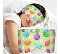 Happy Easter Colorful Easter Eggs, Sleep Mask for Home Travel, Full Eye Covers Light Blocking Eye Mask Sleep Eye and Ear Muffs