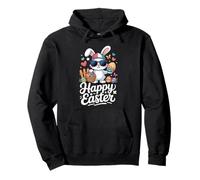 Happy Easter Cool Bunny Sunglasses Hat Egg Hunt Boys Kids Pullover Hoodie