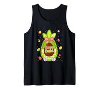 Happy Easter Cute Avocado Bow Tie Colorful Eggs Vegan Family Tank Top