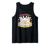 Happy Easter Cute Bunny Family Spring Flowers Tank Top