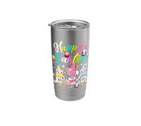 Happy Easter Cute Bunny Gnomes Funny Groovy Retro Disco Eggs Stainless Steel Insulated Tumbler