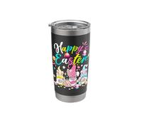 Happy Easter Cute Bunny Gnomes Funny Groovy Retro Disco Eggs Stainless Steel Insulated Tumbler