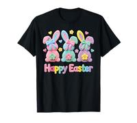 Happy Easter Cute Bunny Trio Spring Celebration Kids Design T-Shirt