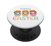 happy easter cute red panda for Easter with Easter eggs PopSockets Adhesive PopGrip