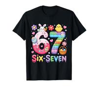 Happy Easter Day 67 Bunny Six Seven Easter Eggs 6 7 Kids T-Shirt
