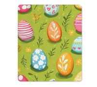 Happy Easter Day Eggs Printed Mouse Pad with Stitched Edges Non Slip Vertical Mousepad Desk Mat for Office Gaming