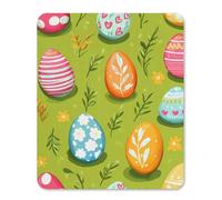 Happy Easter Day Eggs Printed Mouse Pad with Stitched Edges Non Slip Vertical Mousepad Desk Mat for Office Gaming