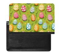 Happy Easter Day Eggs Printed Passport Holder Cover Leather Passport Wallet Slim Card Case for Travel