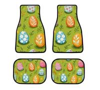 Happy Easter Day Eggs Trendy Car Floor Mats Unisex All Weather Full Sets Carpet Automotive Rugs for Universal