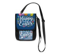 Happy Easter Decorative Design Travel Wallet Passport Holder Travel pouching Slim Lightweight Crossbody Bag with Adjustable Strap