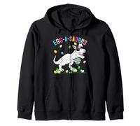 Happy Easter Egg A Saurus T-Rex Dinosaur Easter Egg Hunt Zip Hoodie
