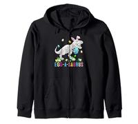 Happy Easter Egg A Saurus T-Rex Dinosaur Easter Egg Hunt Zip Hoodie
