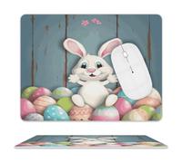 Happy Easter Eggs Bunny Tail Mouse Pad Mouse Mat 10 X 8 Inch