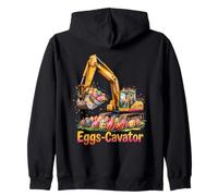 Happy Easter Eggs-Cavator Digger fun Zip Hoodie