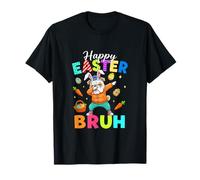 Happy Easter Eggs Dabbing Bunny Bulldog Costume Hip Hop T-Shirt