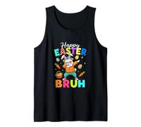 Happy Easter Eggs Dabbing Bunny Bulldog Costume Hip Hop Tank Top