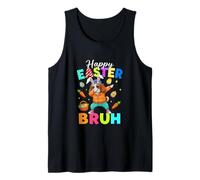 Happy Easter Eggs Dabbing Bunny Sproodle Costume Hip Hop Tank Top