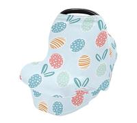 Happy Easter Eggs Holiday Bunny Rabbit Car Seat Covers for Babies Stretchy & Soft High Chair Cover Breathable Shopping Cart Cover Multi-use Cover