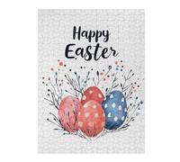 Happy Easter Eggs Holiday Classic Wooden Jigsaw Puzzle for Adults, 500 PCS