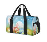 Happy Easter Eggs Rabbit Sport Duffel Bags for Kids Girls Boys Women Men Cute Easter Overnight Weekender Travel Bag Tote Carry Gym Casual Duffel Bags