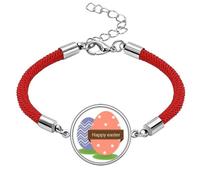 Happy Easter Festival Colored Egg Lucky Red String Bracelet Rope Bracelet Handmade