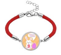 Happy Easter Festival Egg Bunny Lucky Red String Bracelet Rope Bracelet Handmade