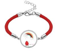 Happy Easter Festival Egg Rainbow Lucky Red String Bracelet Rope Bracelet Handmade