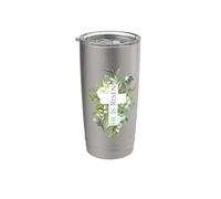 Happy Easter Floral He is Risen Jesus Cross Spring Church Stainless Steel Insulated Tumbler