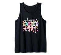 Happy Easter Hair Stylist Tools Bow Tie Hunting Colorful Egg Tank Top