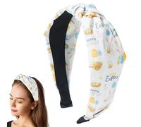 Happy Easter Headband,Women's Easter Printed Headbands Decor | Bright Colors Easter Egg Bunny Headband for Dances, Parties, Weddings, Vacations, Datings, and Trips