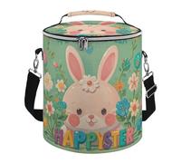 Happy Easter Holiday Lunch Bag, 15L Portable Leakproof Picnic Basket with Shoulder Strap, Insulated Picnic Cooler Bag for Camping, Beach, Hiking & Groceries