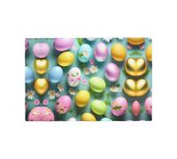 Happy Easter Holiday Print Imitation Linen Placemat, Wipeable Table Mats Placemat For Kitchen Dining Outdoor