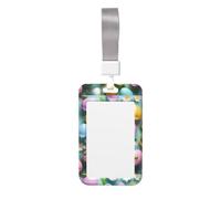 Happy Easter Holiday Print Vertical Card Badge Holder, Dual-Slide Cover with Soft Lanyard, for Work/Events