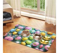 Happy Easter Holidayprint Pet Absorbent Leather Tablecloth,Wipe Clean Quick Dry,Food Mat For Small Animals