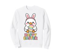 Happy Easter Kawaii Duck Bunny Cute Egg Spring Cartoon Kids Sweatshirt