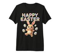 Happy Easter Knitted Crochet Rabbit Cute Egg Hunt Kids Premium T-Shirt