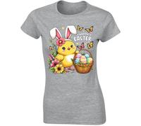 Happy Easter Ladies T-Shirt Tweety Hoppy Easter Cute Funny Cool Festival Eggs 2025 Costume Womens Gift Tshirt Sport Grey - XX-Large