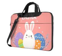 Happy Easter Laptop Bag for 13 inch, Bunny Eggs Laptop Case Sleeve with Shoulder Strap,Portable Shockproof Protective Computer Carrying Cover Briefcase for Women Men