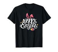 Happy Easter Minimal Bunny Hoppy Design Seasonal Rabbit T-Shirt