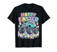 Happy Easter Monster Truck Egg Hunt Cartoon Funny Kids T-Shirt