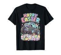 Happy Easter Monster Truck Egg Hunt Cartoon Funny Kids T-Shirt