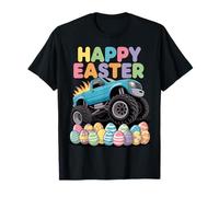 Happy Easter Monster Truck Egg Hunt Cartoon Funny Kids T-Shirt