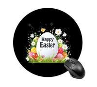 Happy Easter Non-Slip Mouse Pads Rubber Base Round Mouse Mat for Desktop Home Office 20 * 20cm