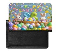 Happy Easter Passport Holder Passport Cover Protector Essentials with Credit Card Slots for Women Men