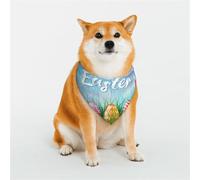Happy Easter Pattern Dog Bandanas, Comfortable Cotton Triangle Bibs Scarfs for Dogs Or Cats, Cute Pet Kerchief for Small Medium Large Dogs-Small