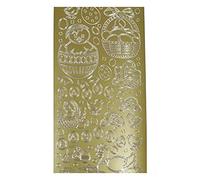 Happy Easter Peel Off Stickers Gold and Silver-Single (Gold Eggs)
