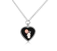 Happy Easter Pet Ashes Necklace Heart Silver Classic Pet Pendant Memorials Funerary for Dog Cat Lover