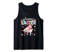 Happy Easter Piano Player Bow Tie Hunting Chocolate Eggs Tank Top